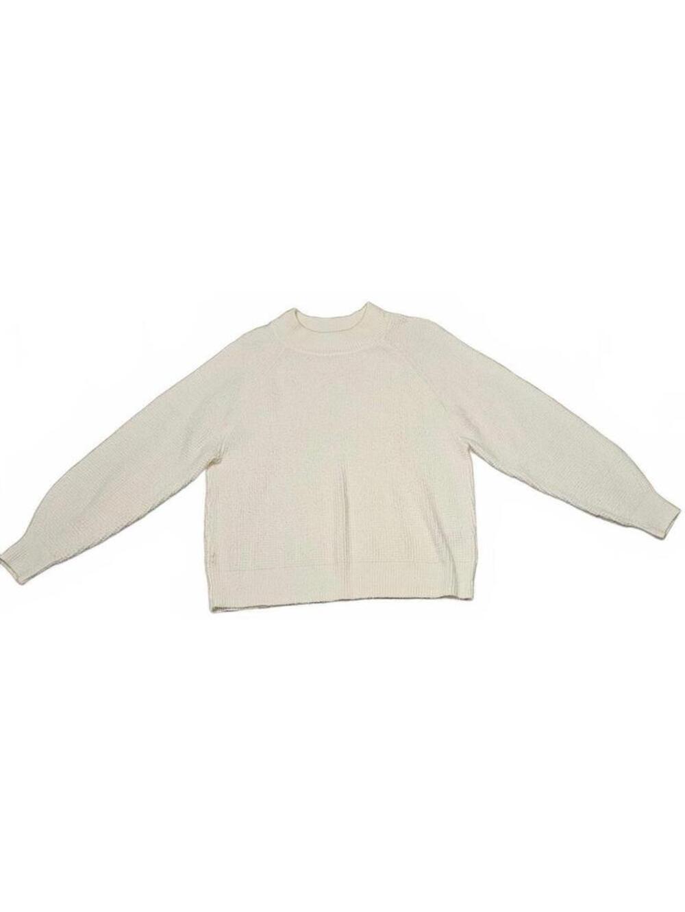 Gap off white thick knit sweater mock neck size L